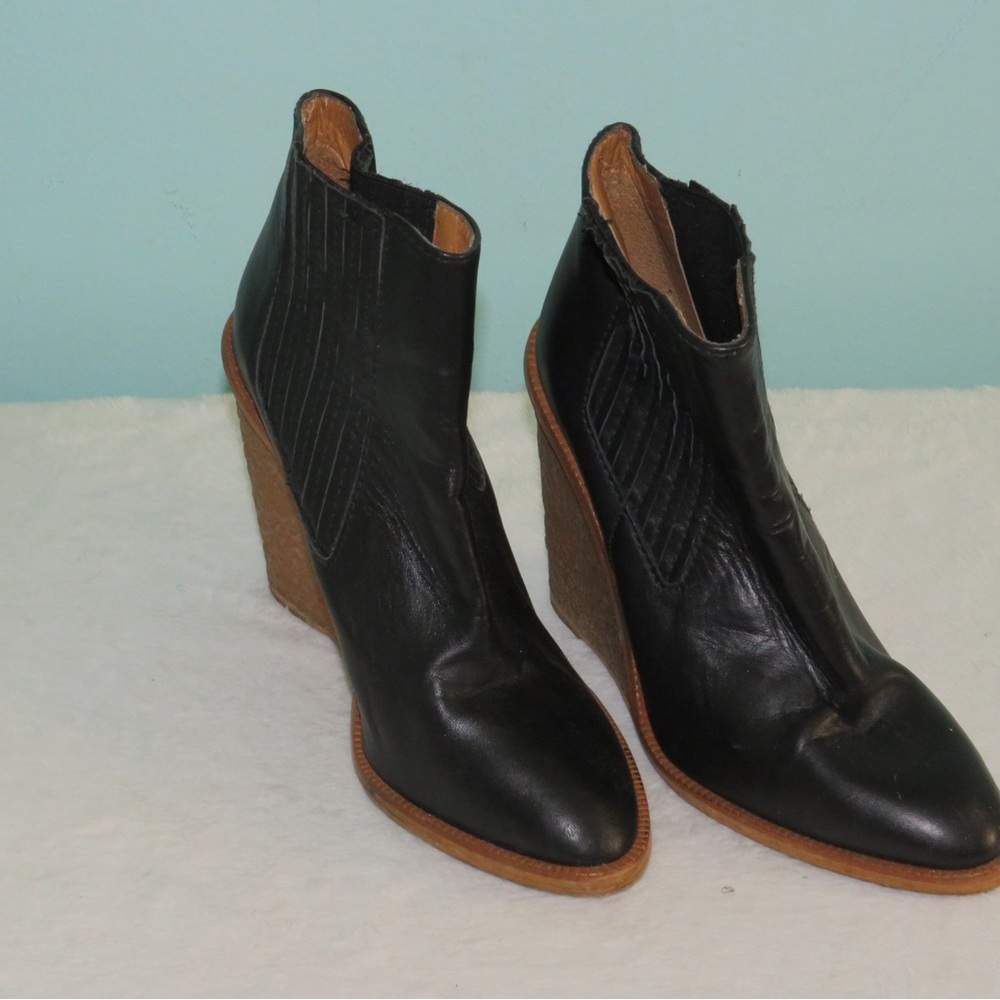 Zara Black Ankle Booties with Western Style